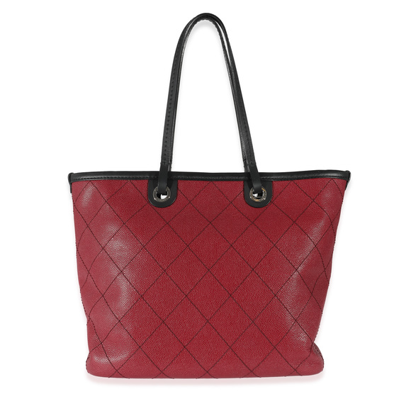 Chanel Burgundy Quilted Caviar Fever Tote - Picture 3 of 6